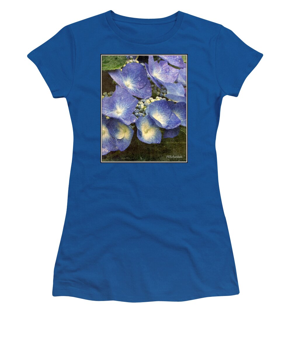 Hydrangeas Women's T-Shirt featuring the photograph Hydrangea Texture by Priscilla Richardson
