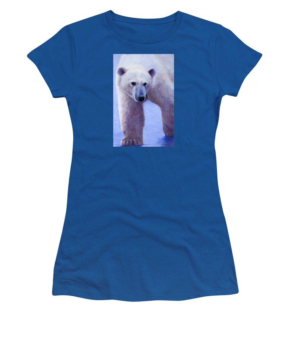 Polar Bear Women's T-Shirt featuring the painting In Search of by Billie Colson