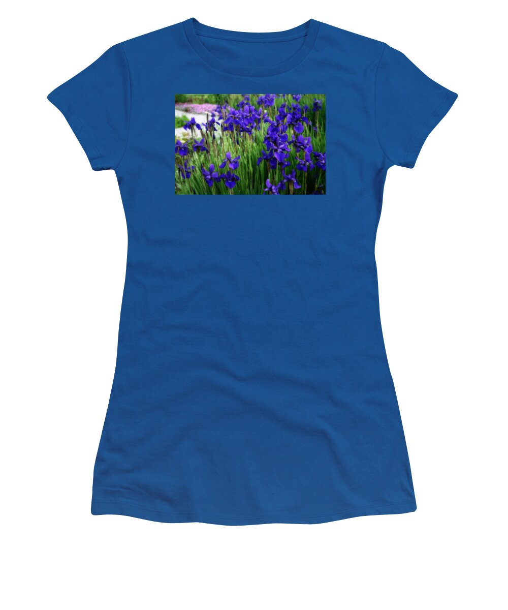 Iris Women's T-Shirt featuring the photograph Iris In The Field by Kay Novy