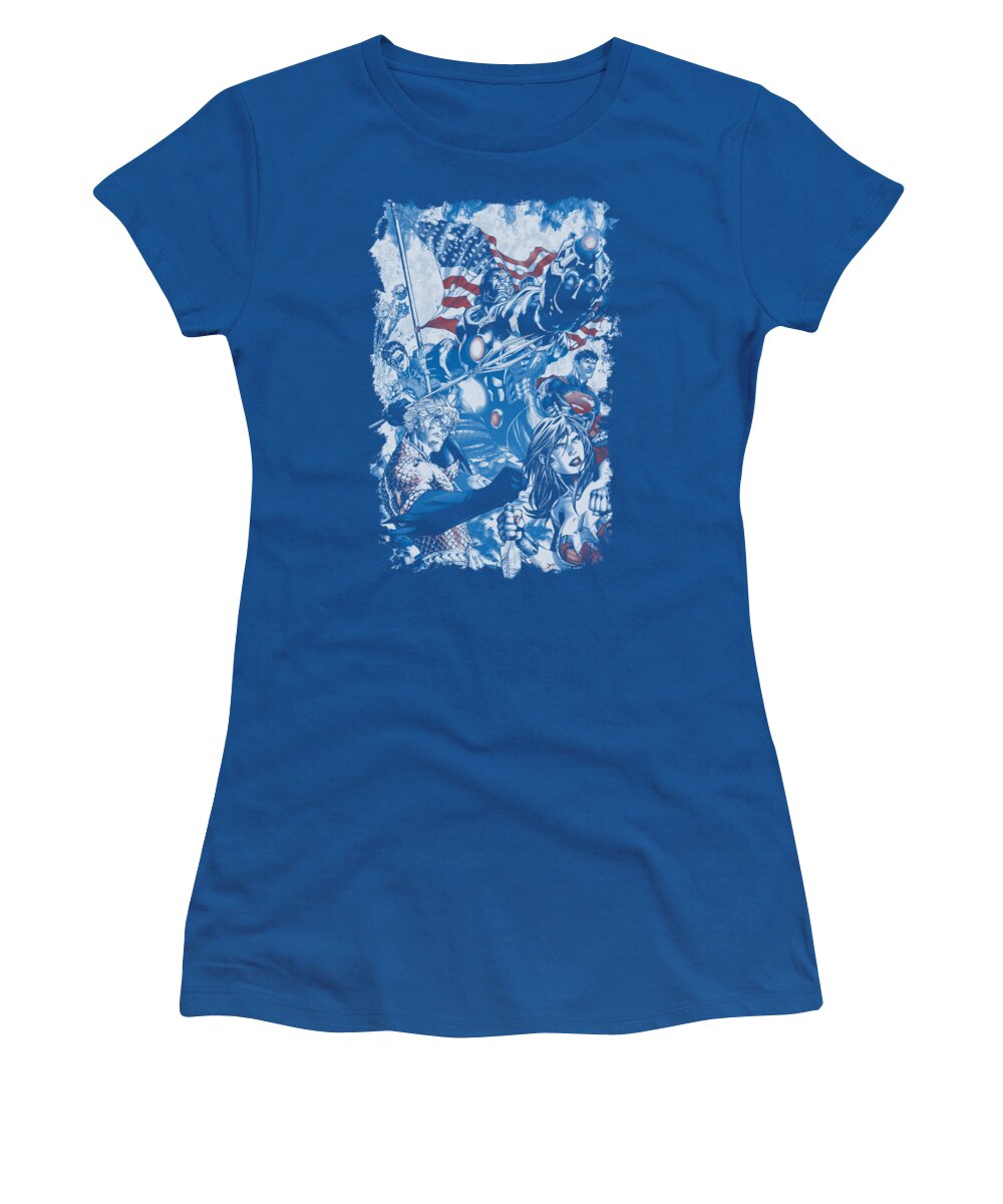 Justice League Of America Women's T-Shirt featuring the digital art Jla - American Justice by Brand A