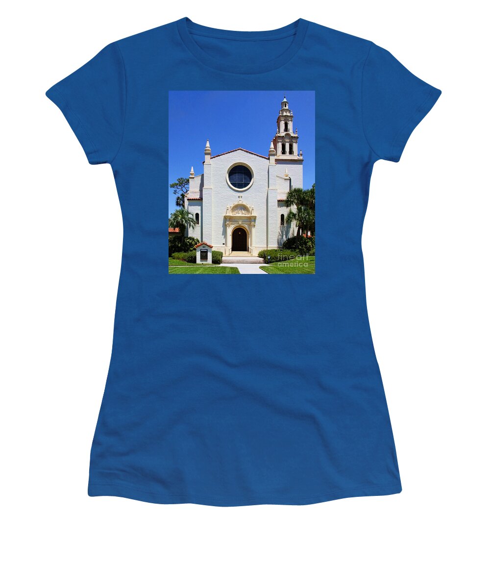 Knowles Memorial Chapel Women's T-Shirt featuring the photograph Knowles Memorial Chapel Rollins College 3 by Diana Sainz by Diana Raquel Sainz