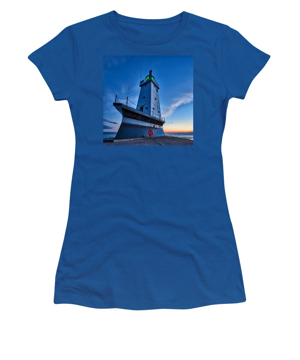 Lighthouse Women's T-Shirt featuring the photograph Ludington Lighthouse by Sebastian Musial