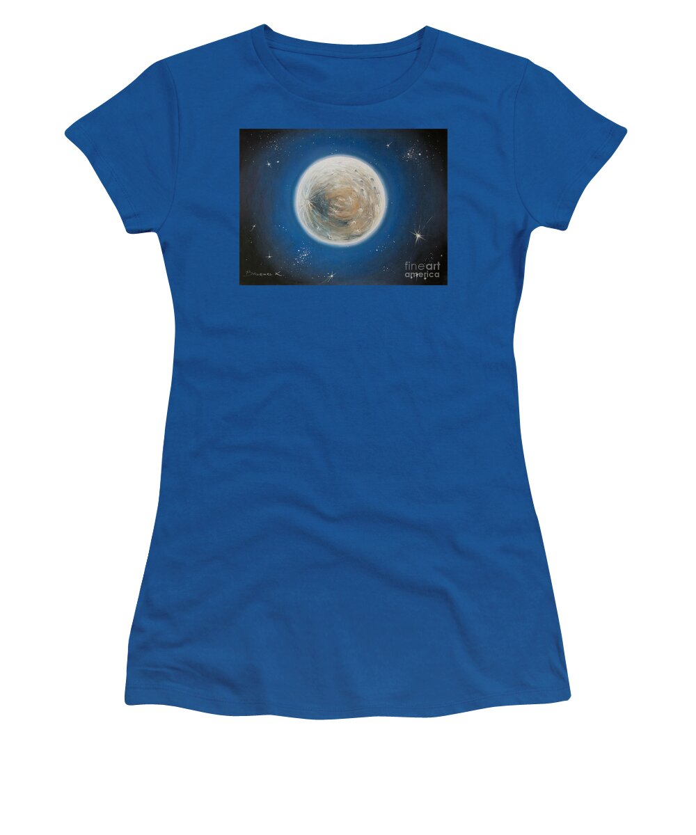 La Luna Women's T-Shirt featuring the pastel Luna by Katharina Bruenen