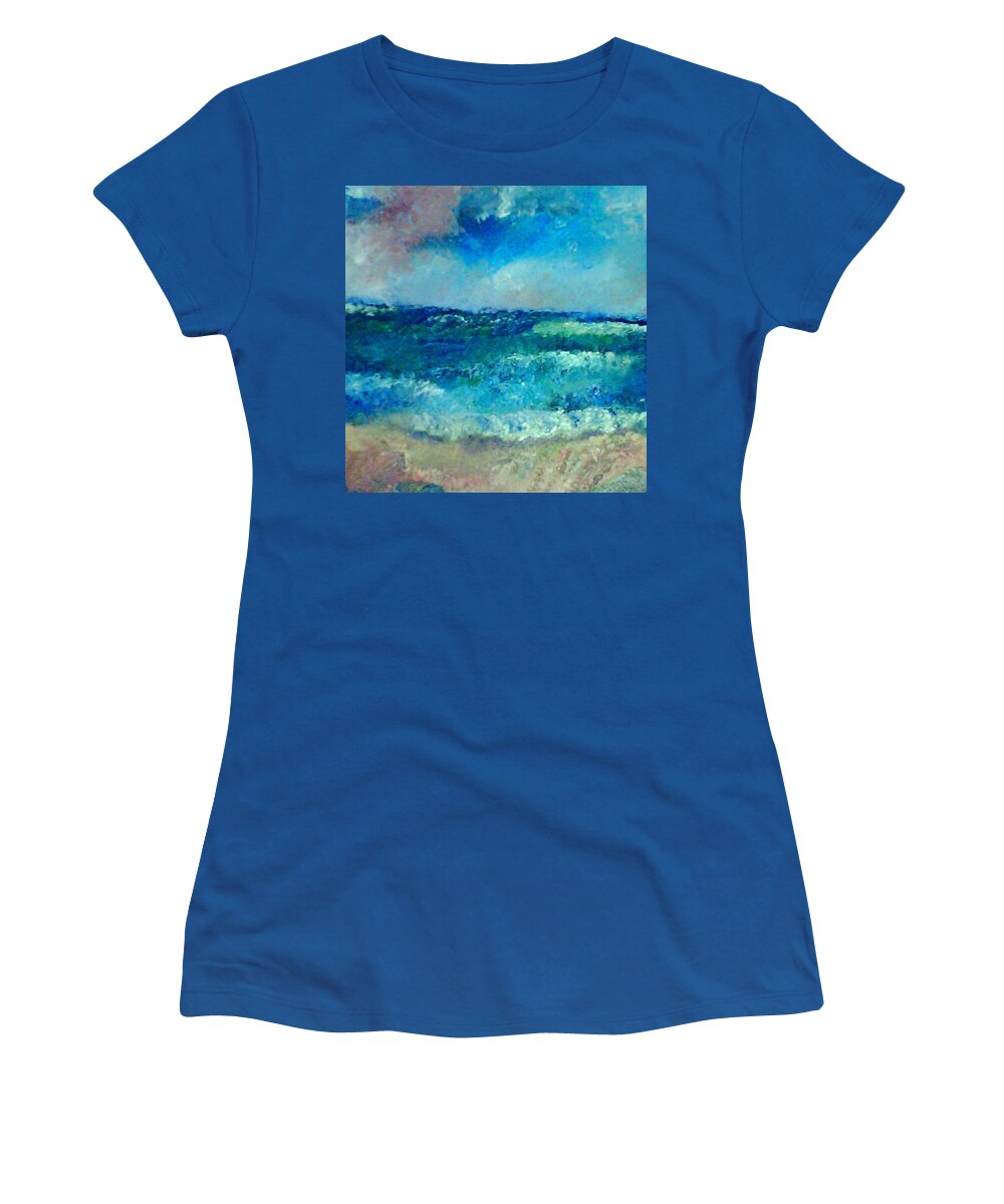 Water Women's T-Shirt featuring the painting Majestic Fury by Suzanne Berthier