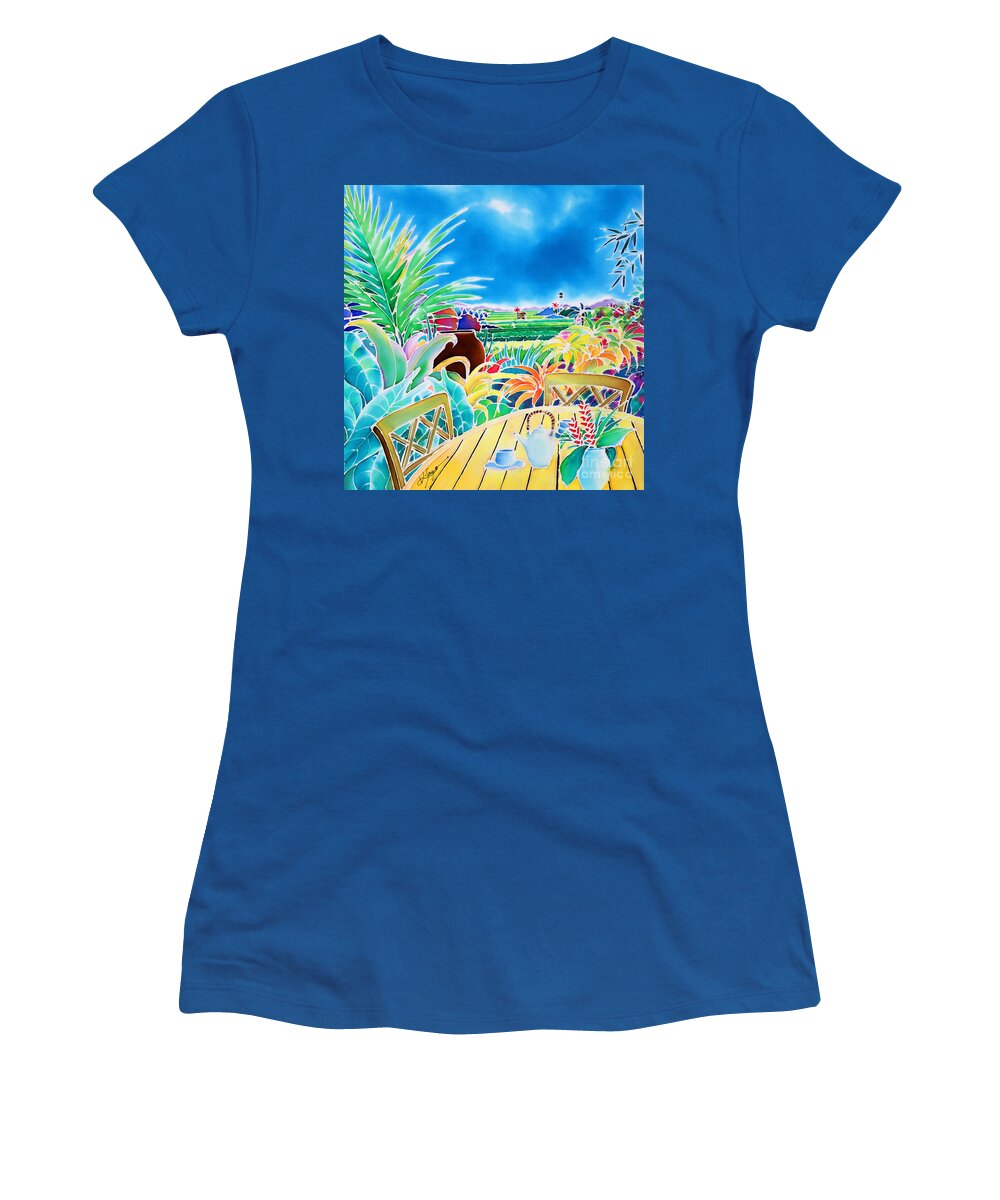 Bali Women's T-Shirt featuring the painting Mellow afternoon by Hisayo OHTA