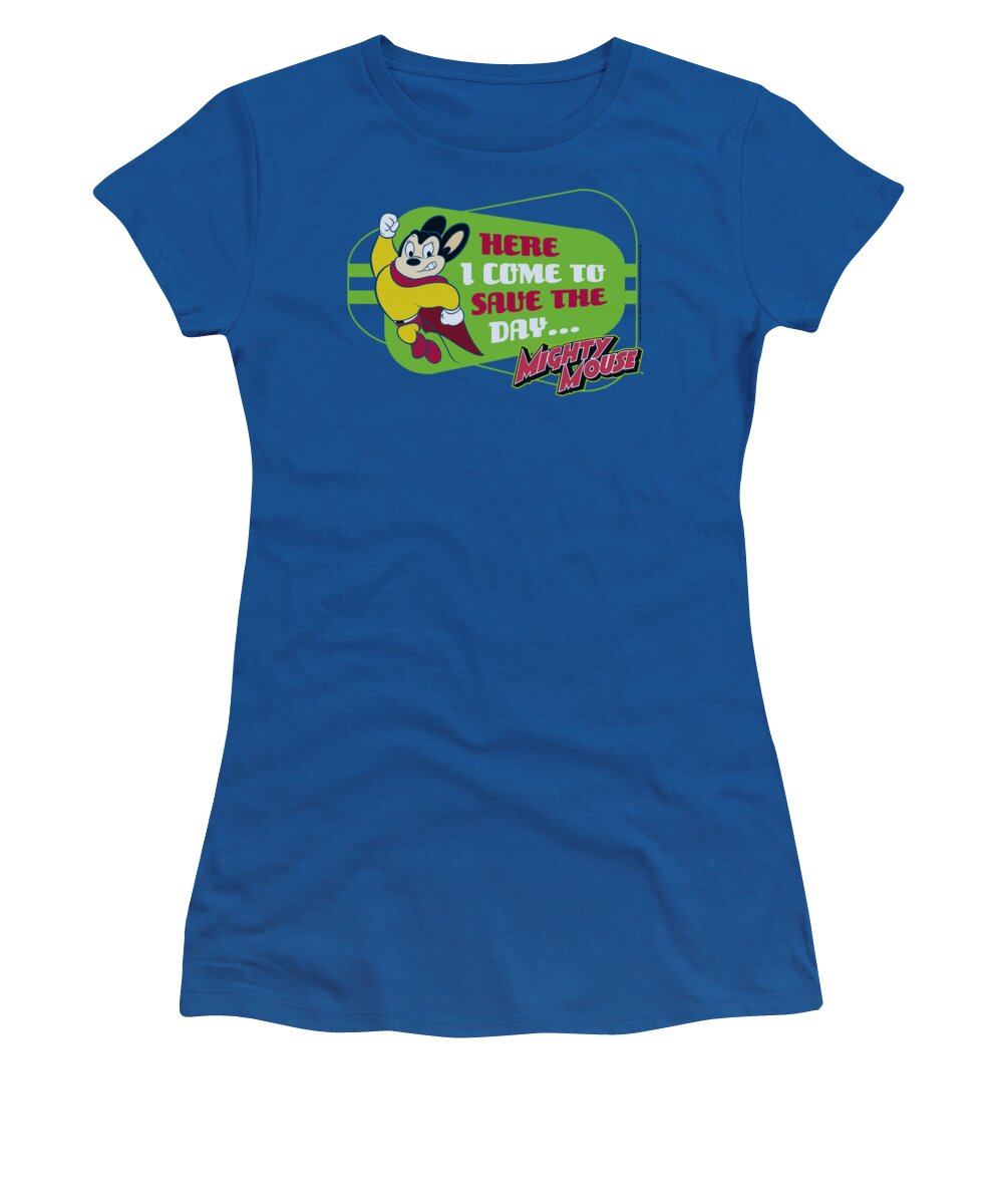 Mighty Mouse Women's T-Shirt featuring the digital art Mighty Mouse - Here I Come by Brand A