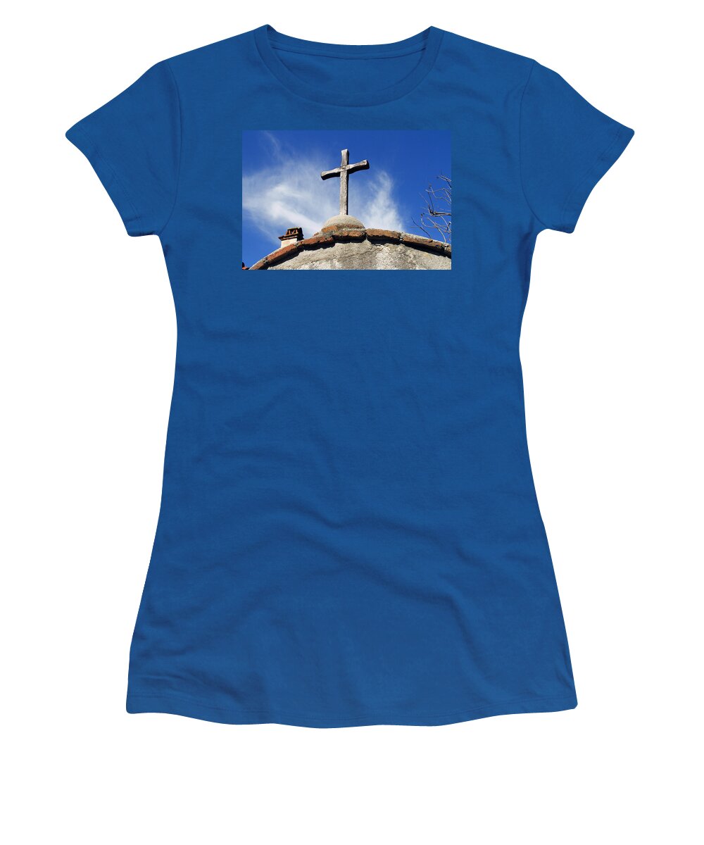 Religious Women's T-Shirt featuring the photograph Mission Cross by Shoal Hollingsworth