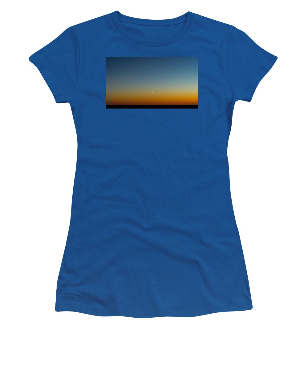 Moon & Venus I Women's T-Shirt featuring the photograph Moon and Venus I by Marco Oliveira