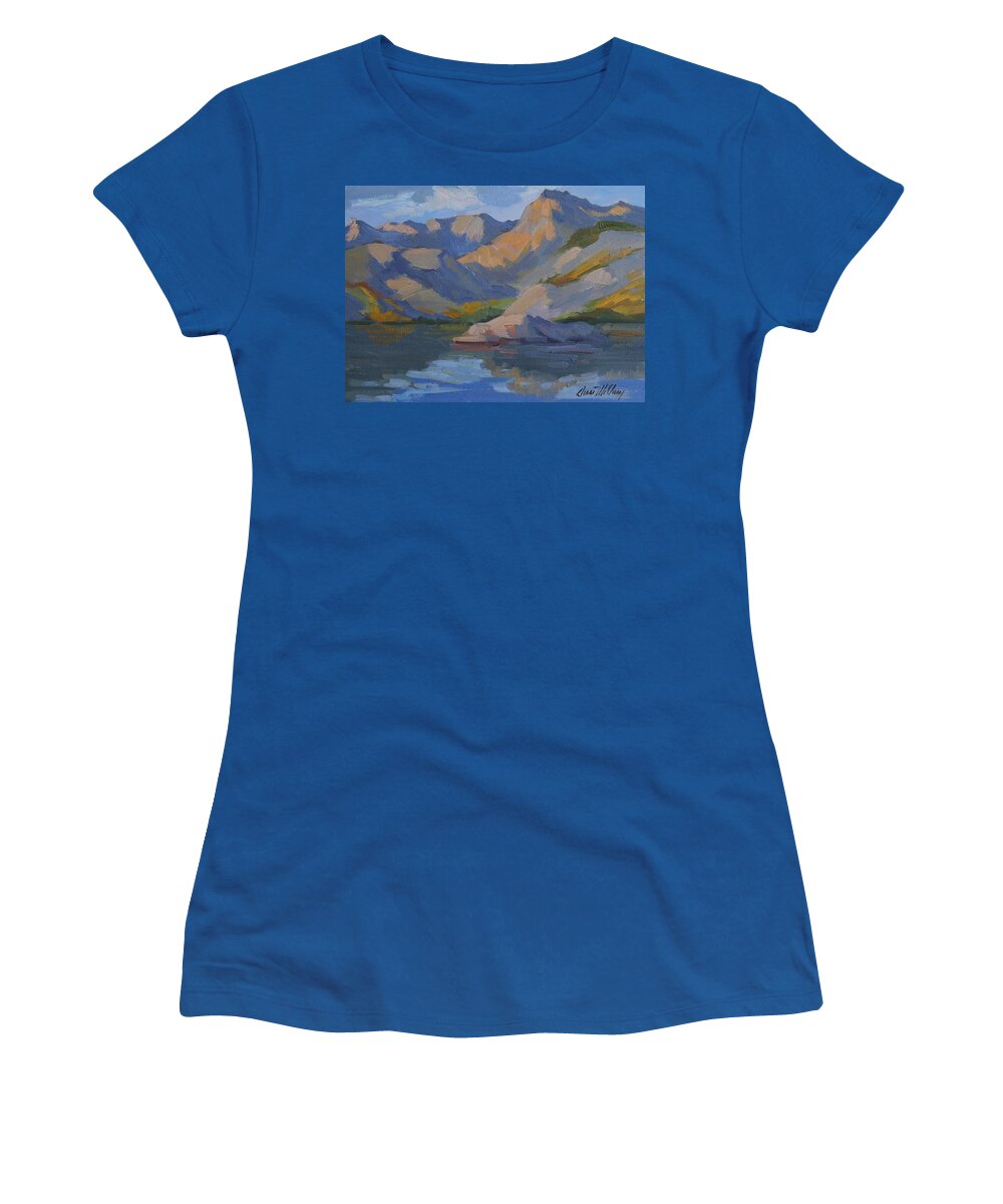 Morning Women's T-Shirt featuring the painting Morning at Lake Sabrina by Diane McClary