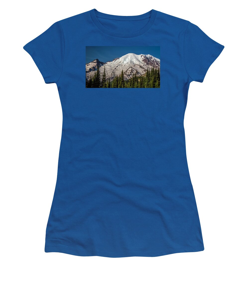 Mount Rainier Women's T-Shirt featuring the photograph Mount Rainier Glaciers by Pierre Leclerc Photography