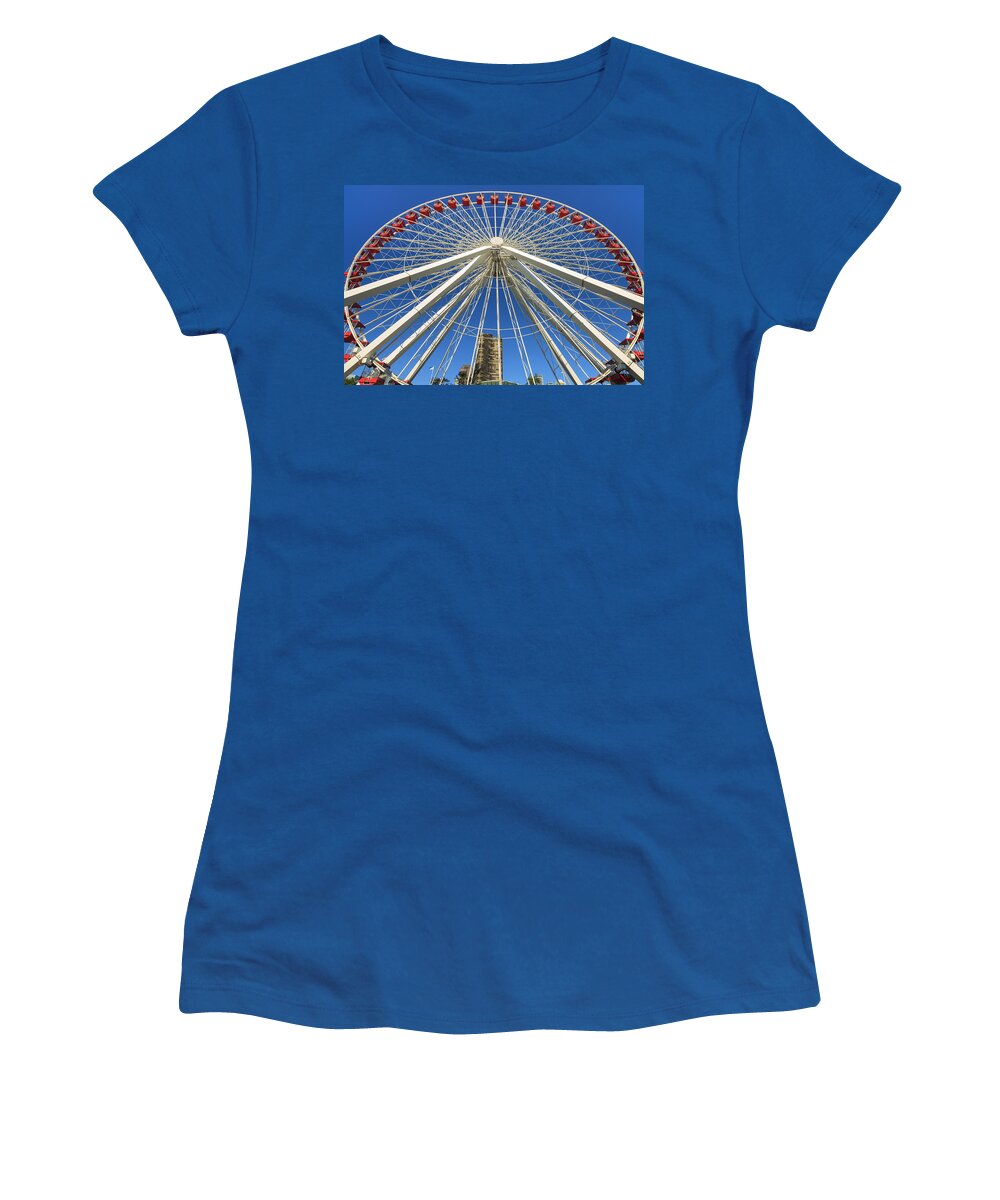 Architecture Women's T-Shirt featuring the photograph Navy Pier Ferris Wheel by Raul Rodriguez