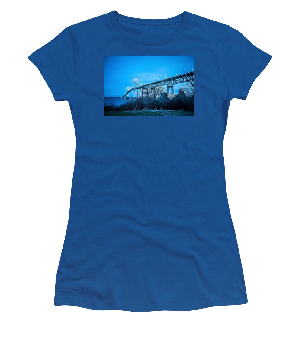 People Women's T-Shirt featuring the photograph Newport Bridge by Alex Grichenko