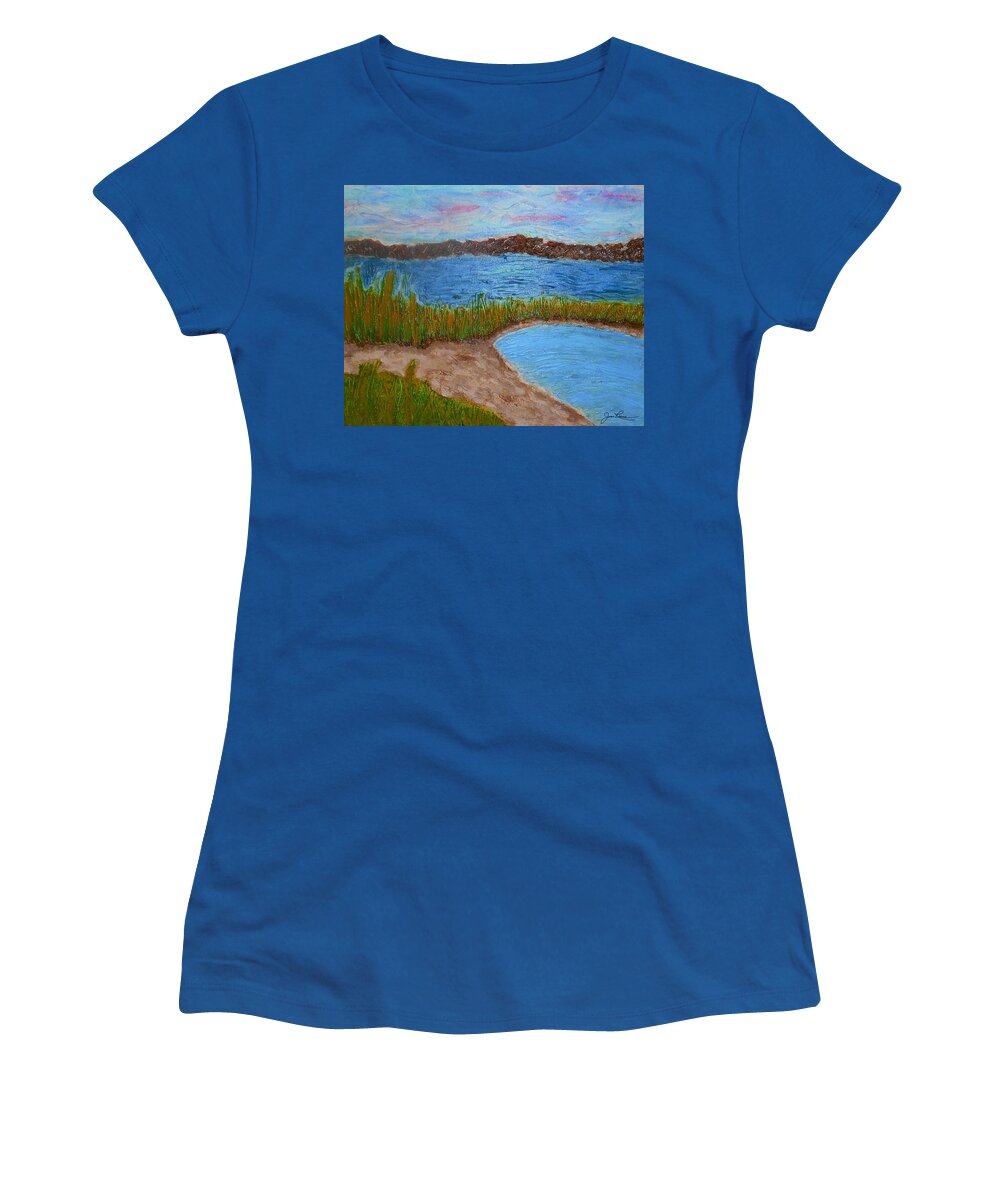 Original Painting Women's T-Shirt featuring the painting North Wildwood  New Jersey by Joan Reese