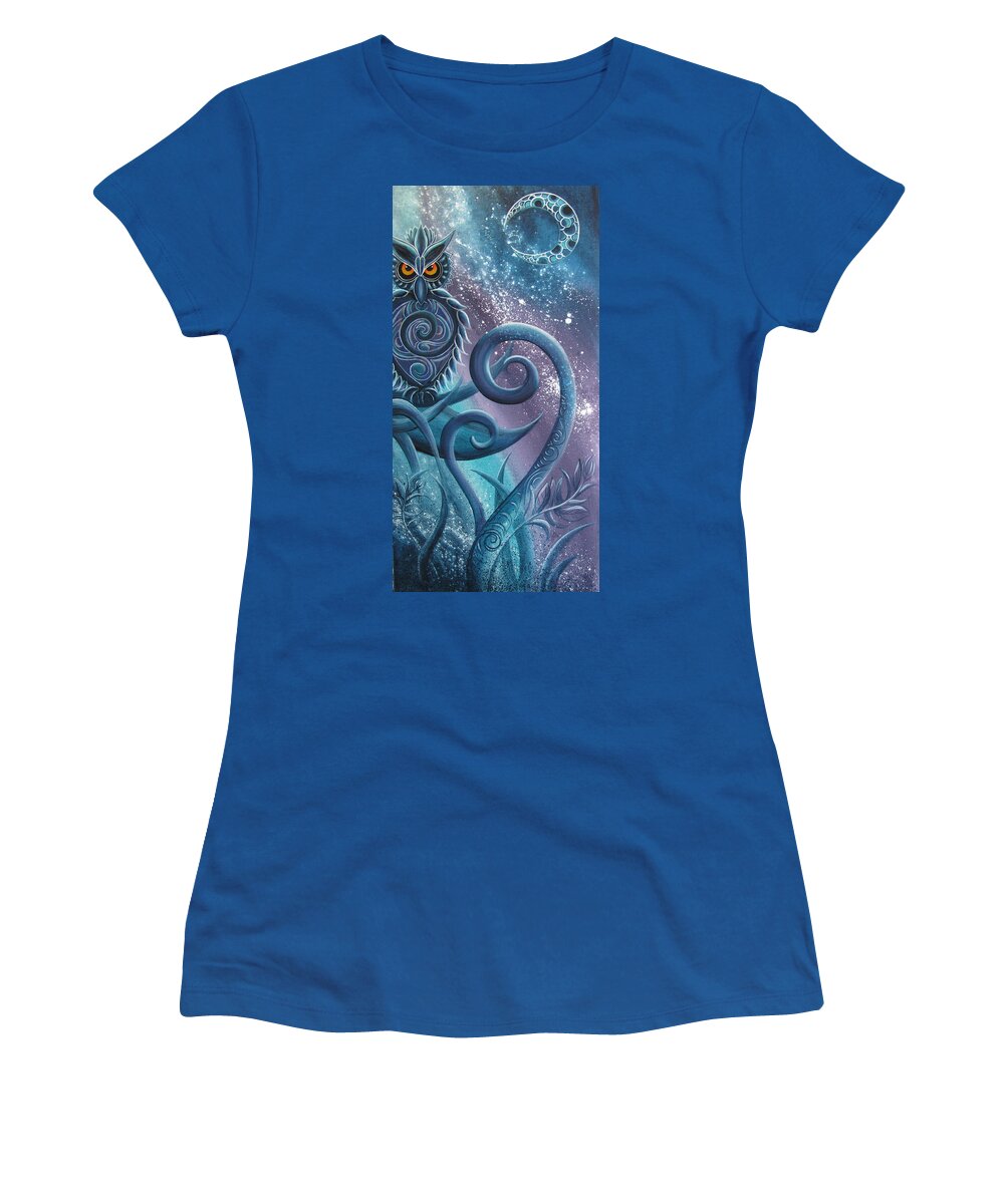 Owl Women's T-Shirt featuring the painting Owl Toru by Reina Cottier
