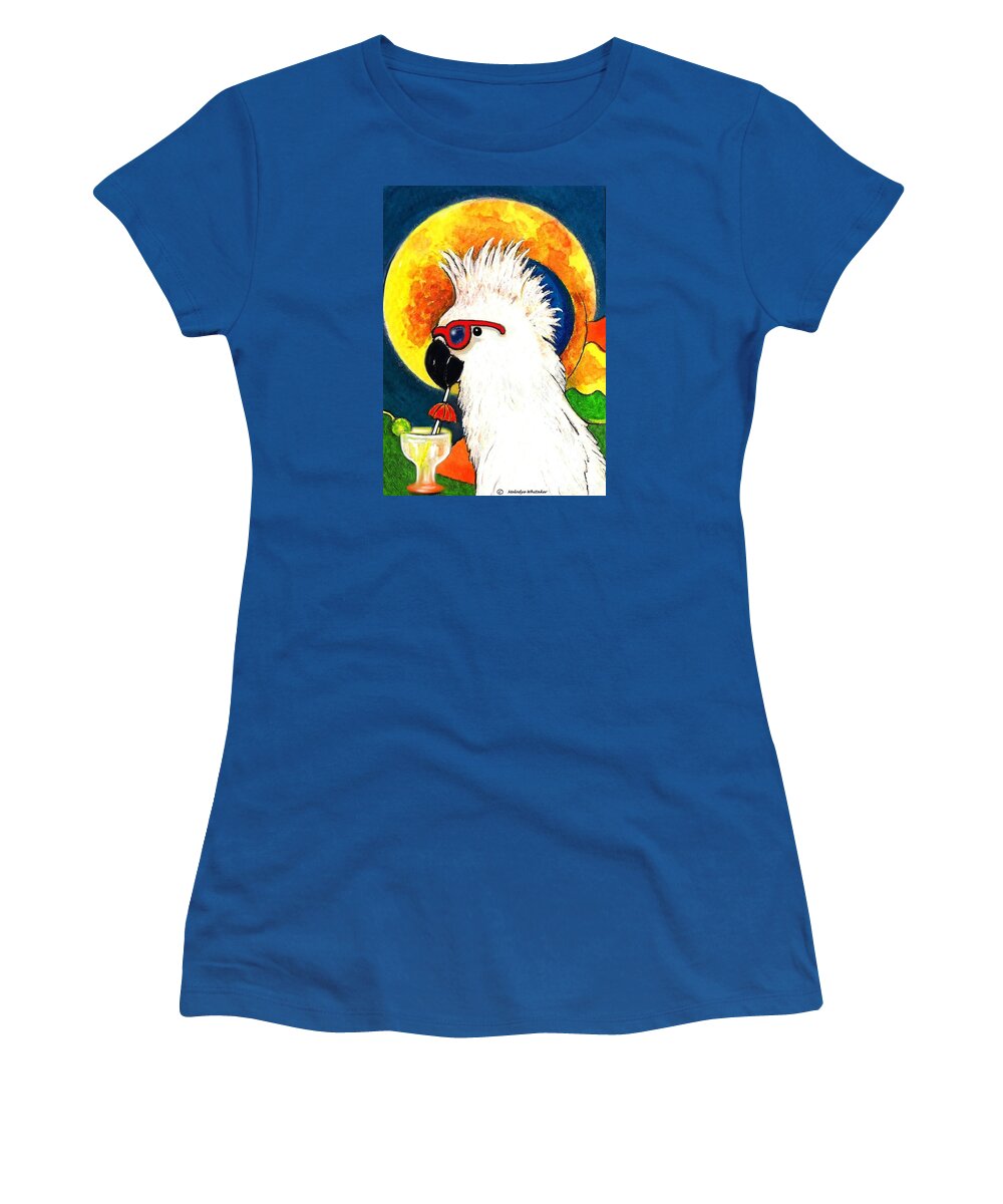 Aceo Art Card Women's T-Shirt featuring the painting Party Parrot 1 by Melodye Whitaker