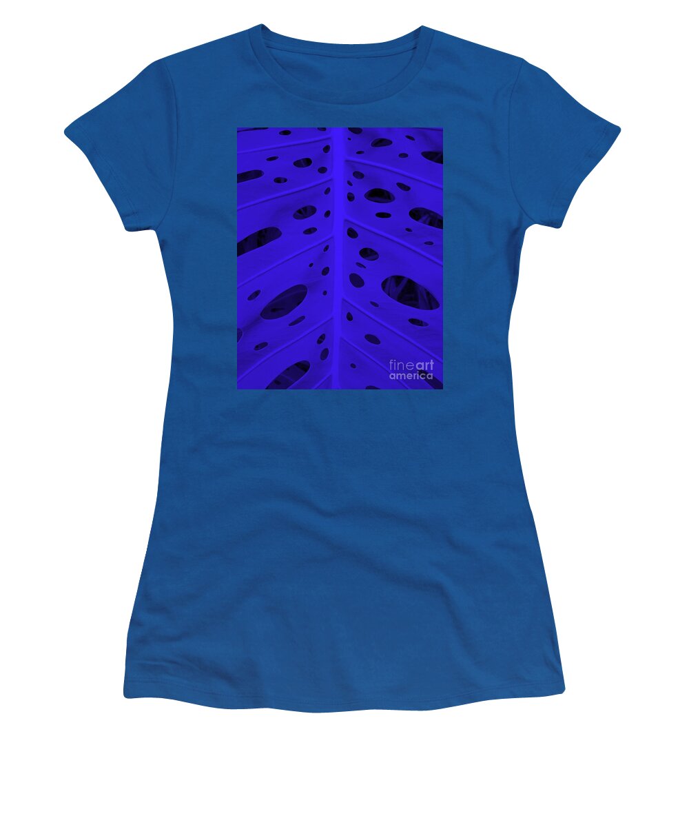 Leaf Women's T-Shirt featuring the photograph Peek-a-Boo Leaf in Purple by Mary Deal