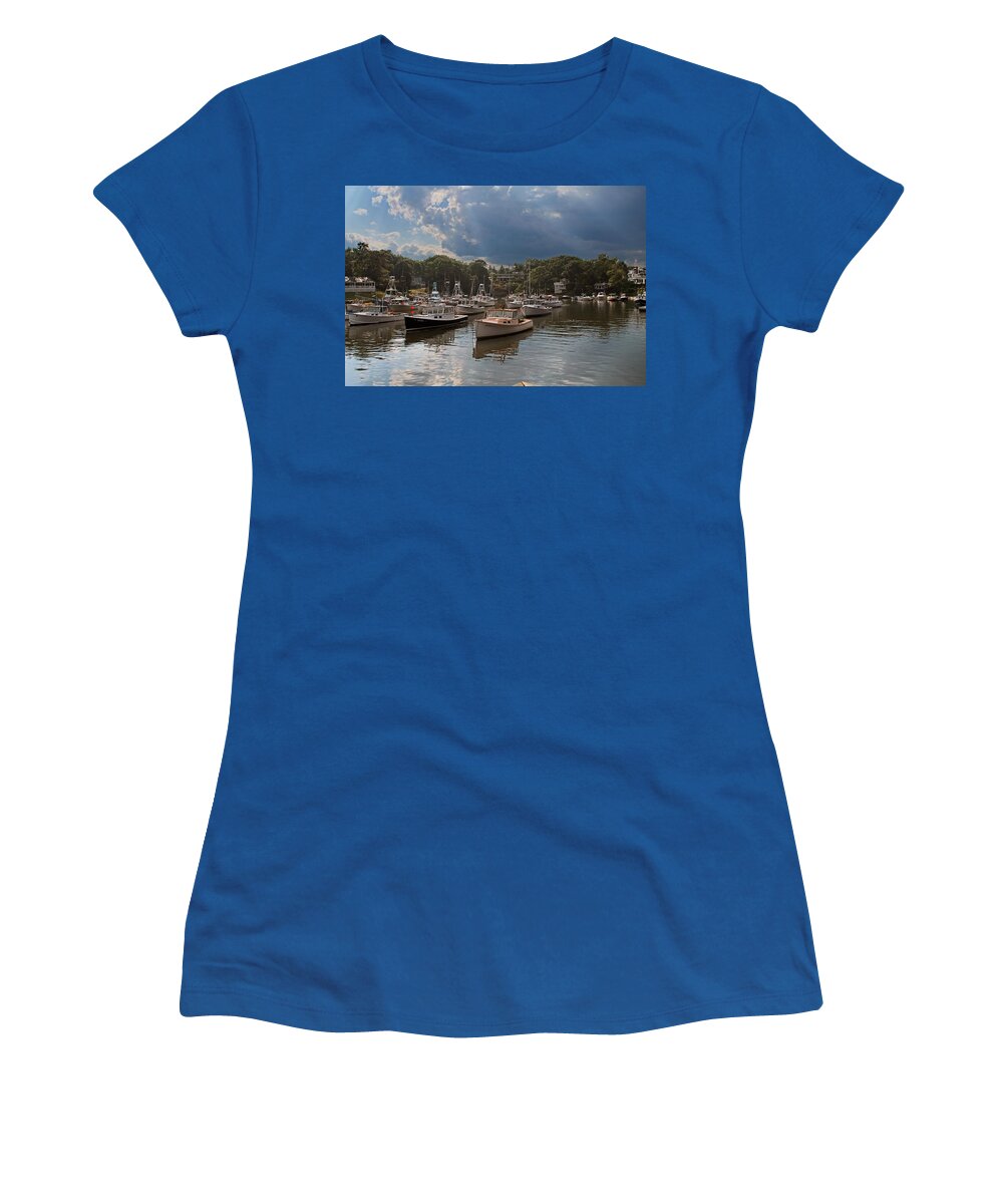 Boats Women's T-Shirt featuring the photograph Perkins Cove ME by Michael Saunders