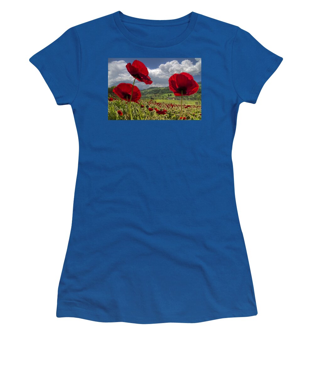 Appalachia Women's T-Shirt featuring the photograph Red White and Blue by Debra and Dave Vanderlaan