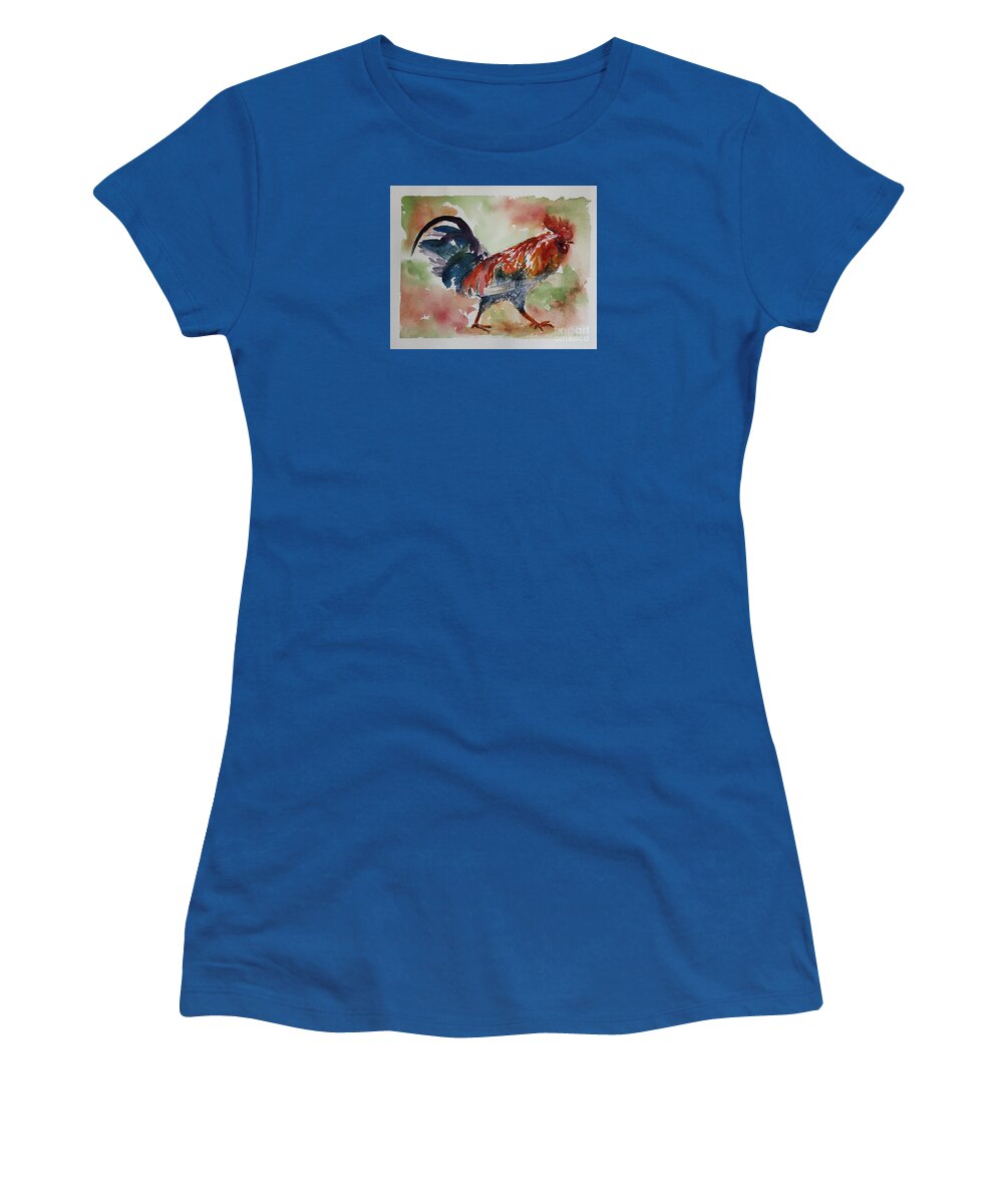 Rooster Women's T-Shirt featuring the painting Rooster by Wendy Ray