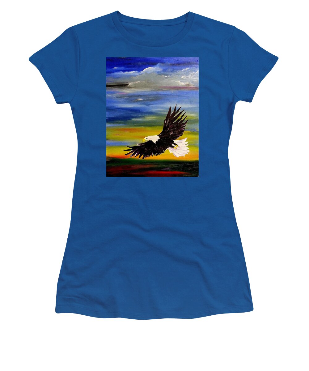 Eagle Paintings Women's T-Shirt featuring the painting Sadie by Cheryl Nancy Ann Gordon