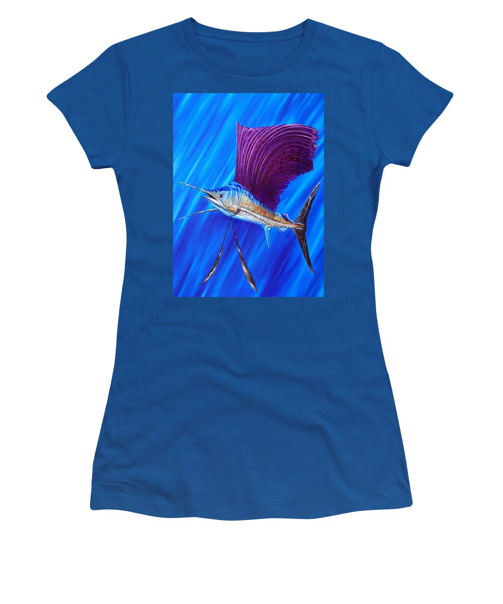Sailfish Women's T-Shirt featuring the painting Sailfish by Steve Ozment