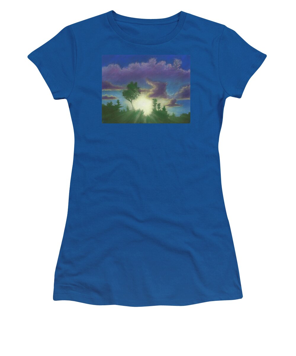 Santee Women's T-Shirt featuring the pastel Santee Sunset 02 by Michael Heikkinen