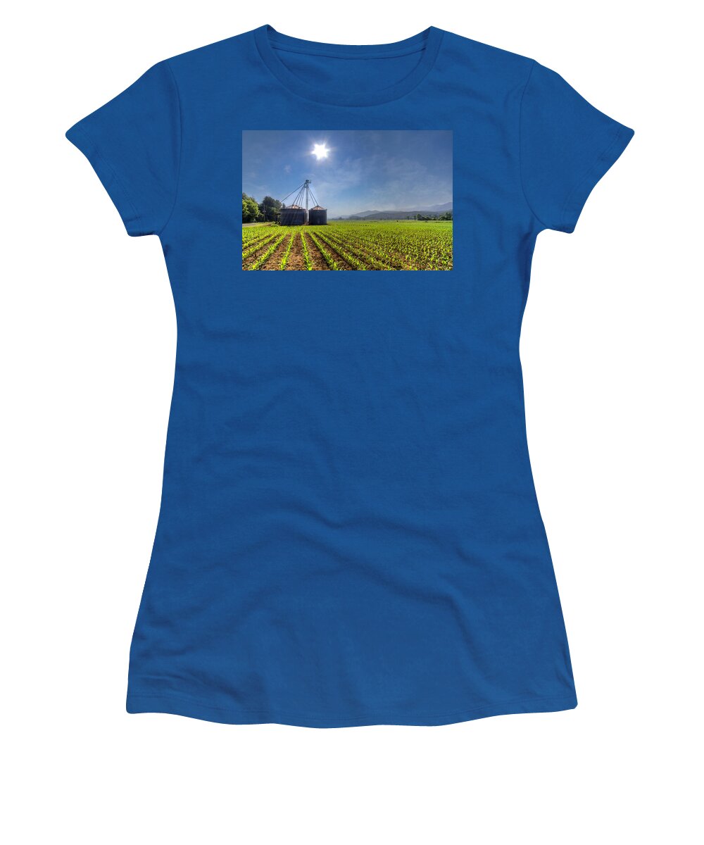 Andrews Women's T-Shirt featuring the photograph Silos by Debra and Dave Vanderlaan