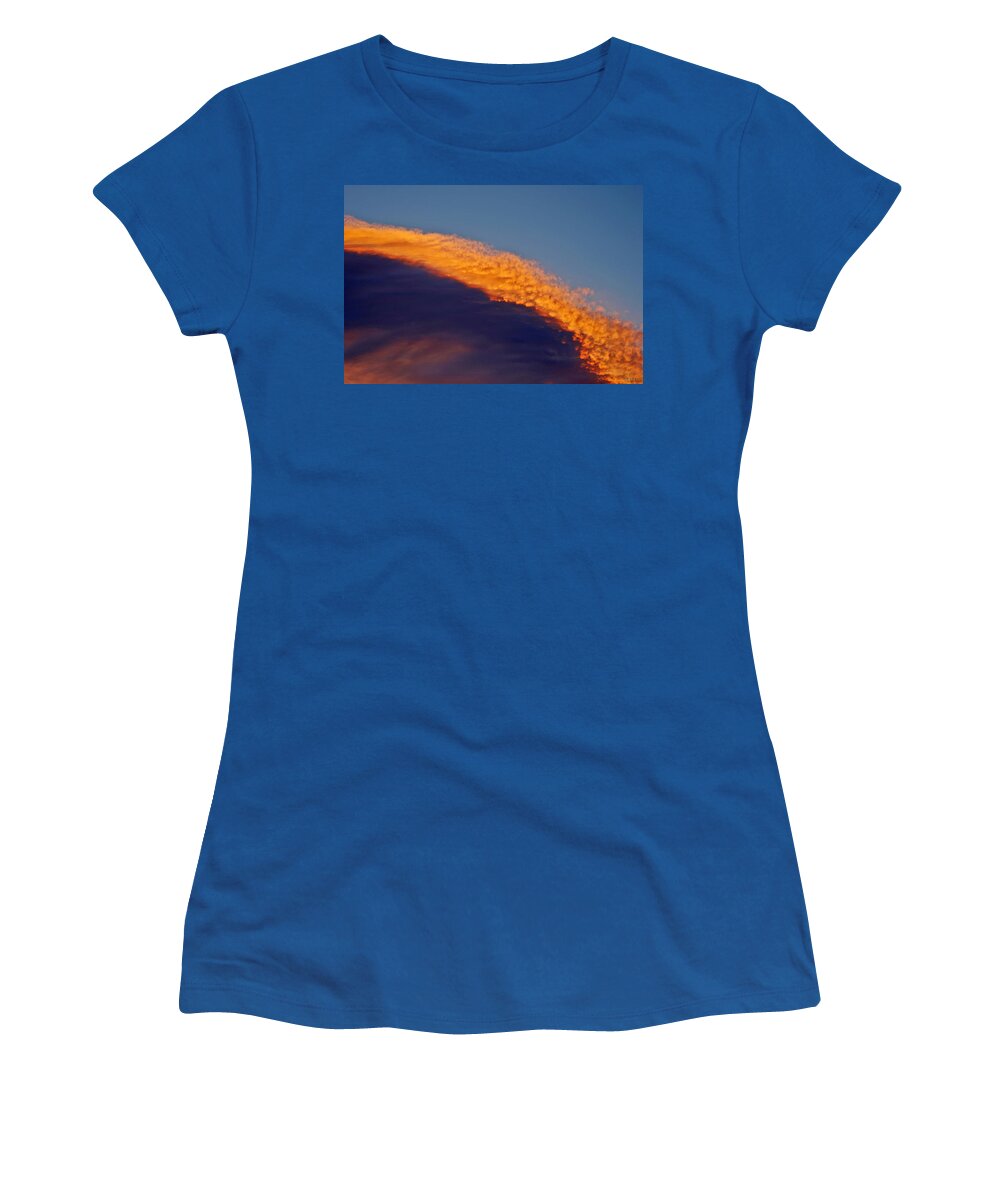  Sun Set Clouds Photographs Women's T-Shirt featuring the photograph Sky Fire by Mayhem Mediums