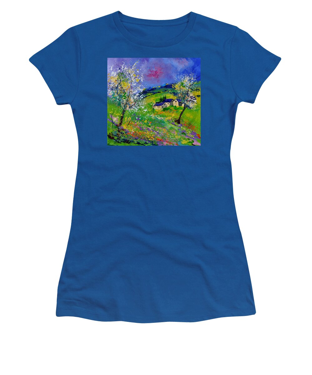 Landscape Women's T-Shirt featuring the painting Spring 774140 by Pol Ledent