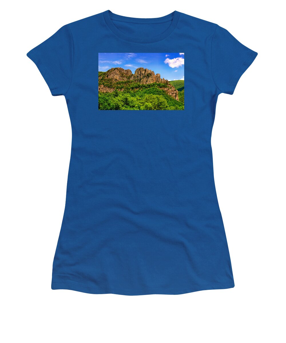 Summer Women's T-Shirt featuring the photograph Summer Seneca Rocks by Mary Almond