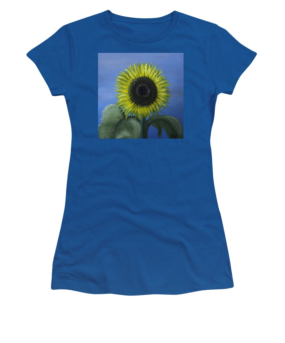 Gray Artus Women's T-Shirt featuring the painting Sunflower by Gray Artus