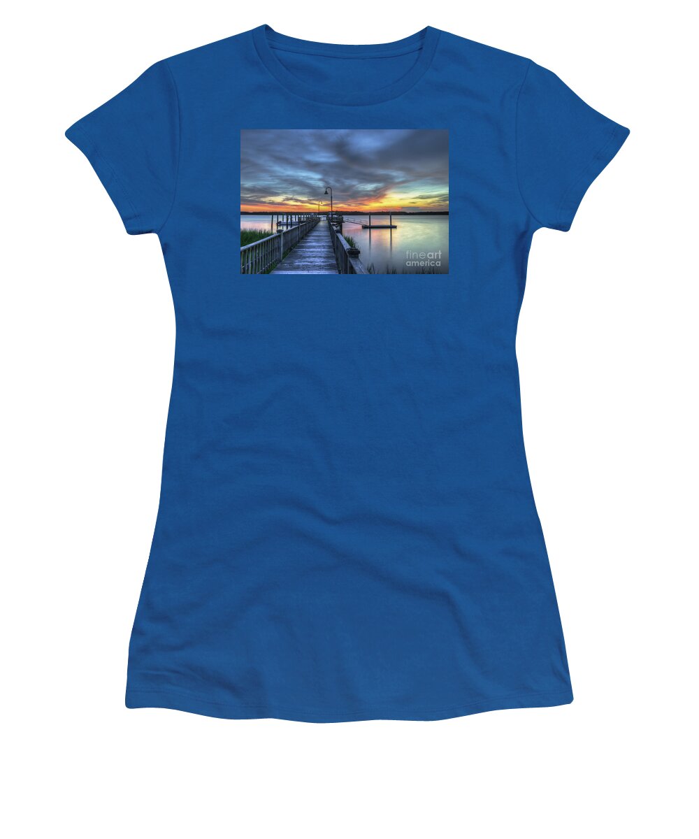 Wando Women's T-Shirt featuring the photograph Sunset over the River by Dale Powell