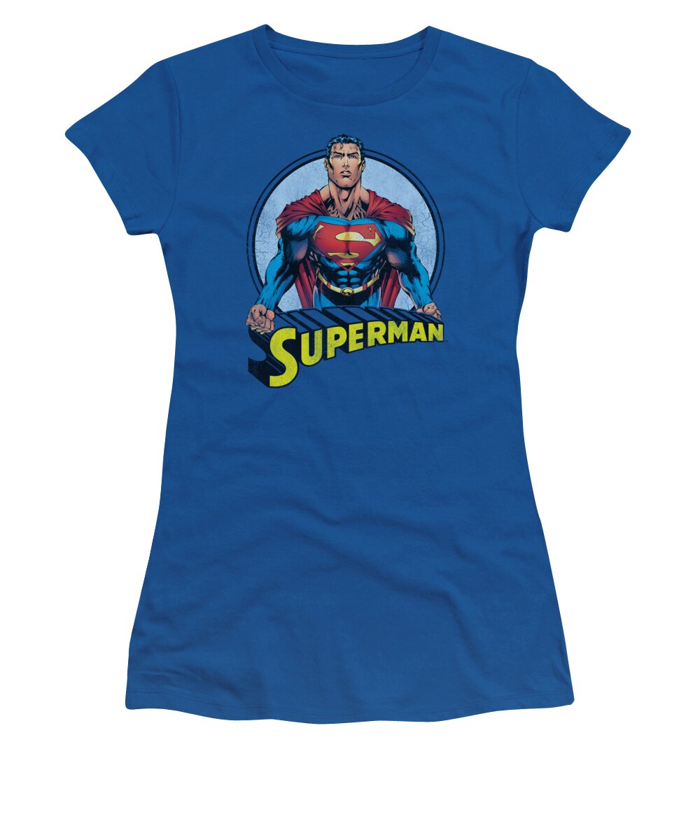 Superman Women's T-Shirt featuring the digital art Superman - Flying High Again by Brand A