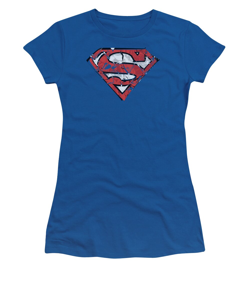 Superman Women's T-Shirt featuring the digital art Superman - Ripped And Shredded by Brand A