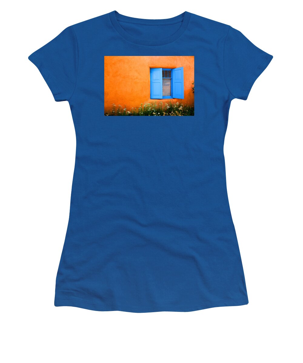 Rancho De Taos Women's T-Shirt featuring the photograph Taos Window III by Lanita Williams