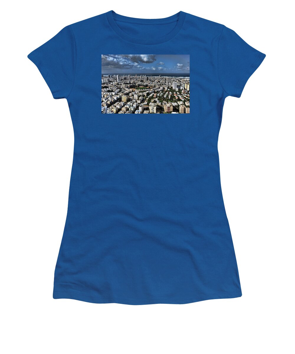 Israel Women's T-Shirt featuring the photograph Tel Aviv center by Ron Shoshani
