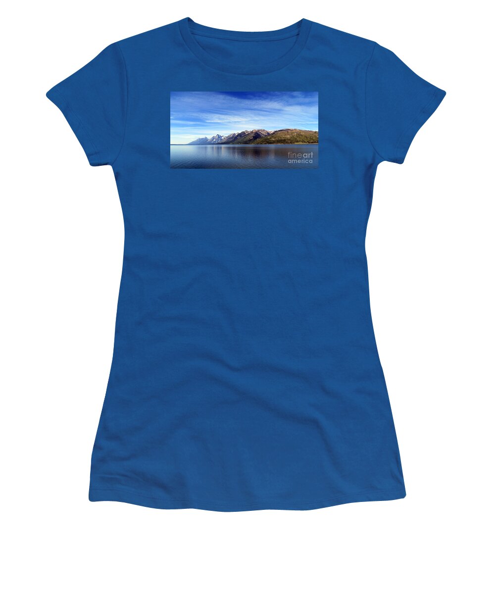 Tetons By The Lake Women's T-Shirt featuring the photograph Tetons By The Lake by Ausra Huntington nee Paulauskaite