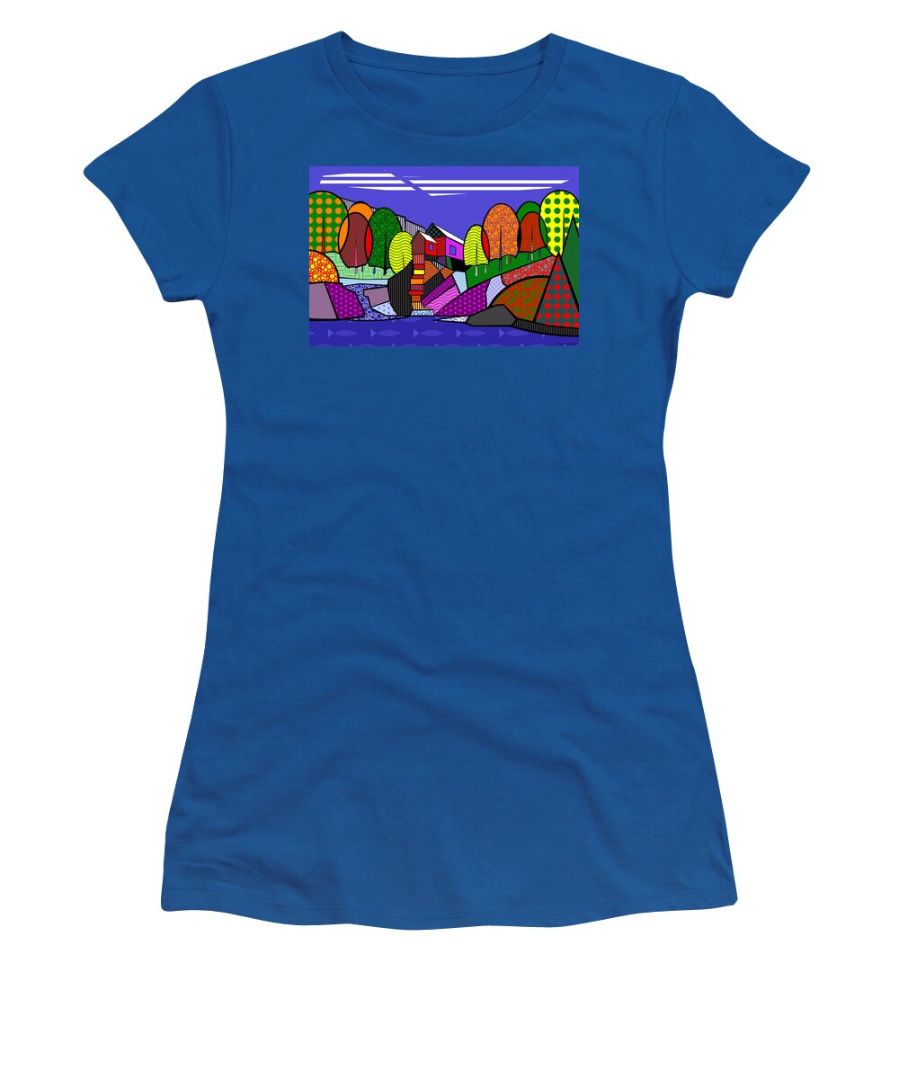 Colorado Women's T-Shirt featuring the digital art The Crystal Mill by Randall J Henrie