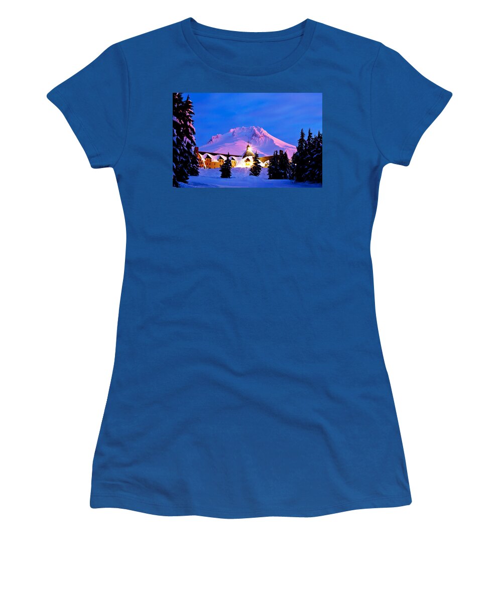 Timberline Lodge Women's T-Shirt featuring the photograph The Last Sunrise by Darren White
