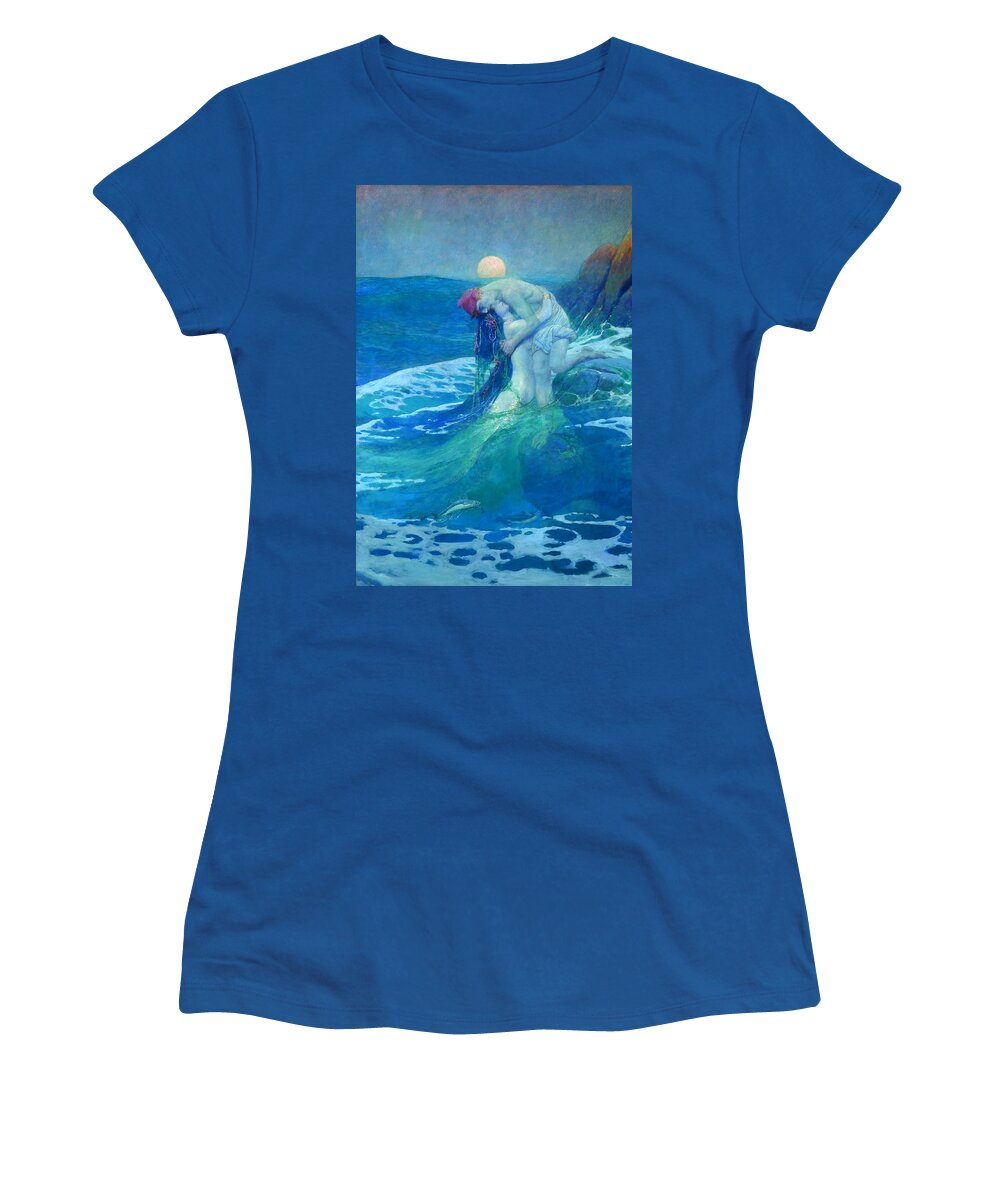 Howard Pyle Women's T-Shirt featuring the painting The Mermaid by Howard Pyle