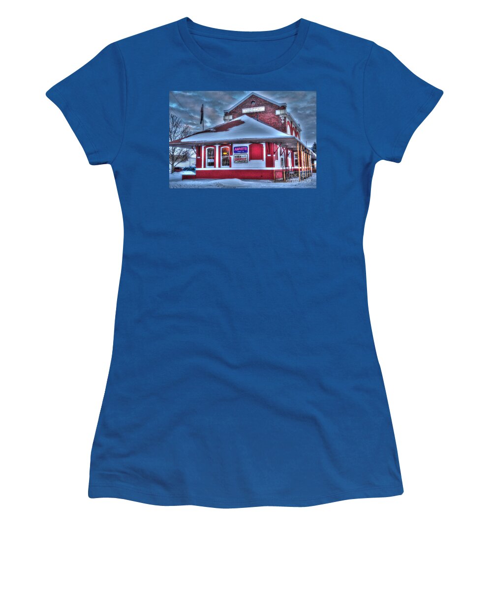 Train Station Women's T-Shirt featuring the photograph The Old Train Station by Terri Gostola