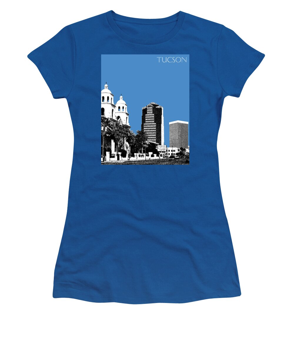 Architecture Women's T-Shirt featuring the digital art Tucson Skyline 2 - Slate by DB Artist
