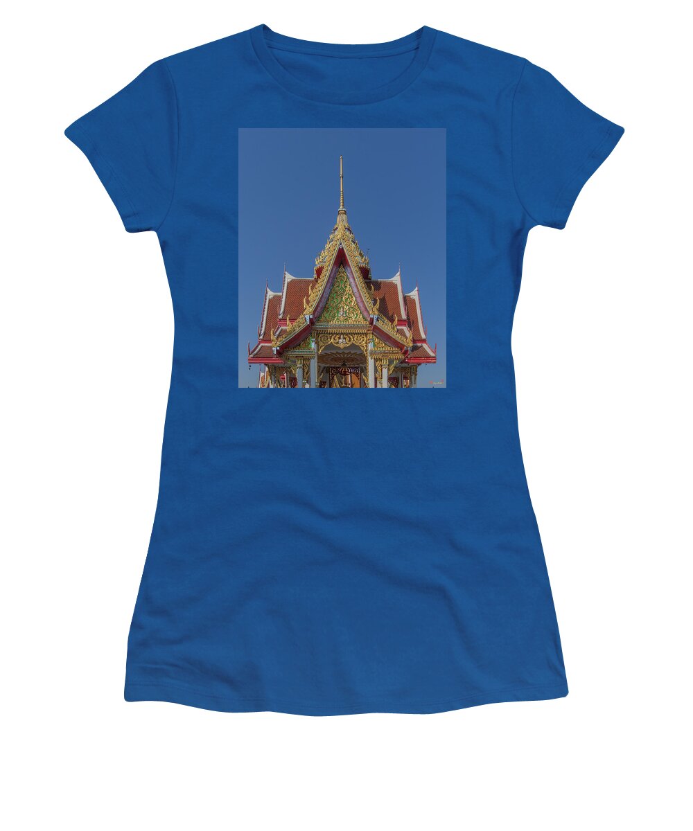 Temple Women's T-Shirt featuring the photograph Wat Bukkhalo Central Roof-top Pavilion Gable DTHB1810 by Gerry Gantt