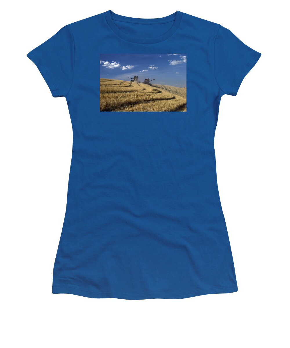 Nobody Women's T-Shirt featuring the photograph Wheat Harvest by Earl Roberge