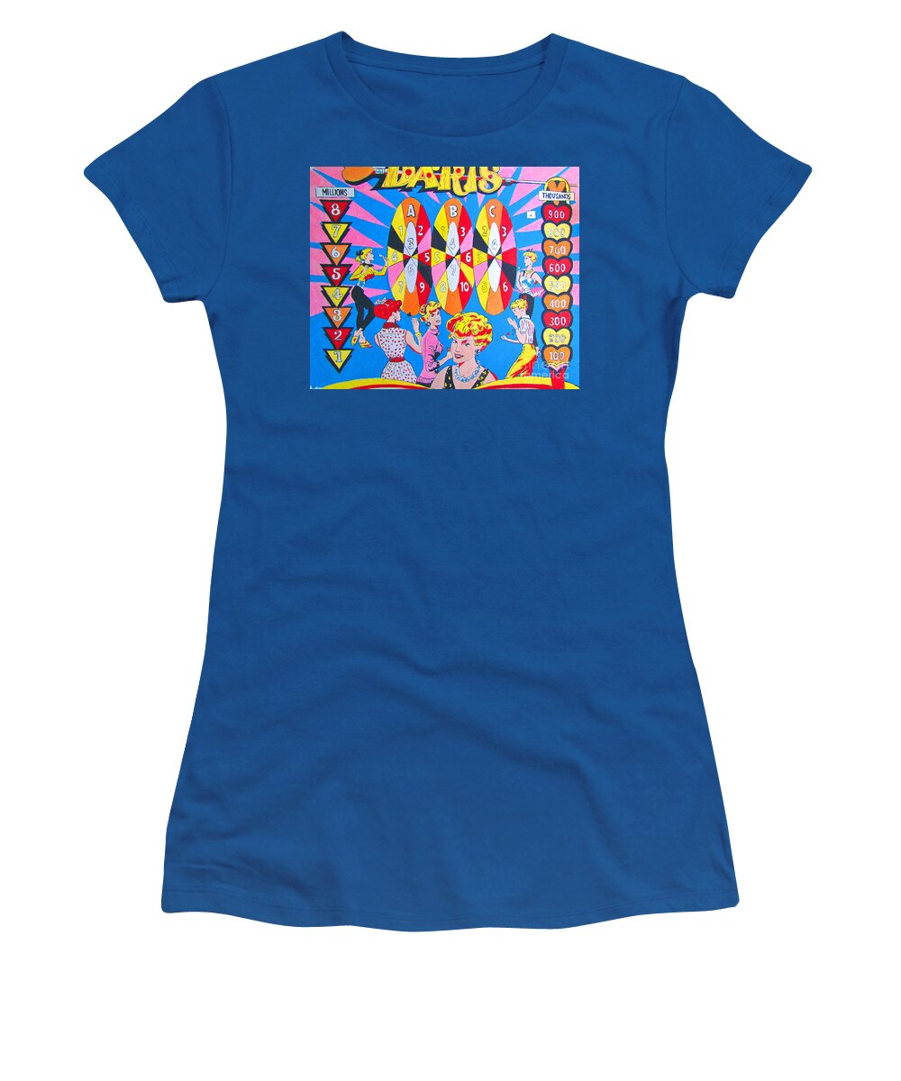 Gouache Women's T-Shirt featuring the painting girl DARTS by Beth Saffer