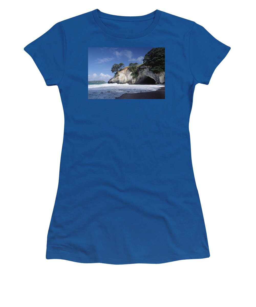 Mp Women's T-Shirt featuring the photograph Cathedral Cove, Coromandel Peninsula by Konrad Wothe