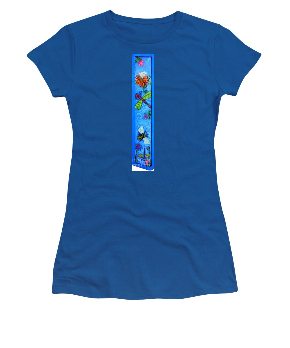 Dragonfly Women's T-Shirt featuring the painting Dragonfly and Bee by Genevieve Esson
