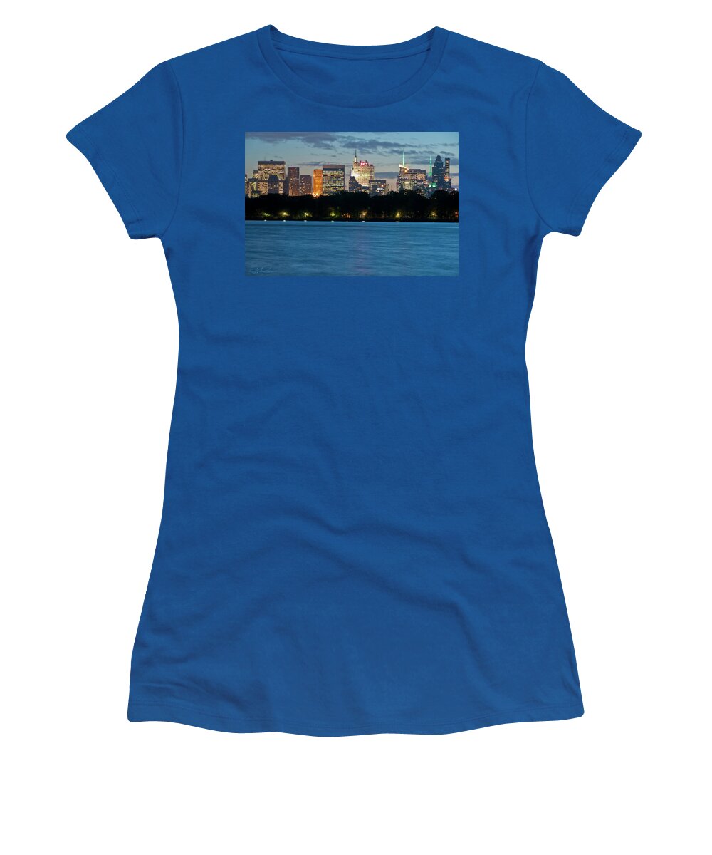 Nyc Women's T-Shirt featuring the photograph Great Pond Skyline by S Paul Sahm