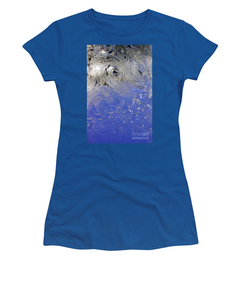 Icy Women's T-Shirt featuring the photograph Icy Window Pane by Mike Nellums