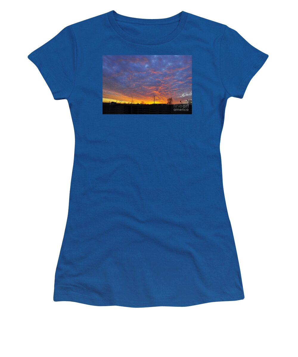 Red Sky Women's T-Shirt featuring the photograph Sky on Fire by Dejan Jovanovic